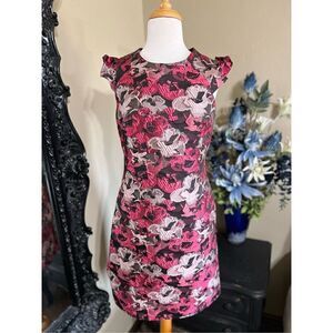 Donna Ricco  New York Sleeveless Floral Brocade Sheath Dress Size 6